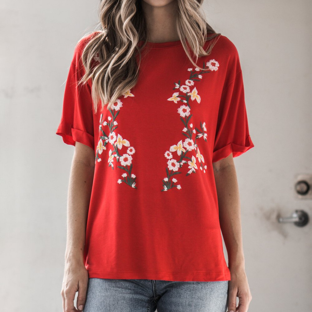 Red Tomato Floral Tee